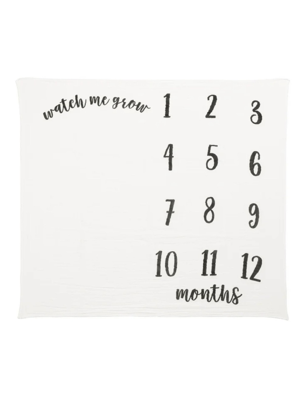 Pearhead White Black Minimalist Watch Me Grow Muslim Baby Blanket for Photos